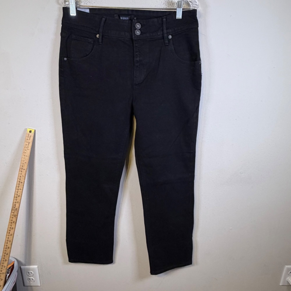 Hudson Womens Jeans Flap Back Pockets Black Size 12 NWT